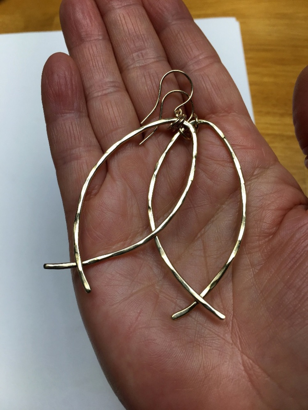 14k gold filled hand crafted Christian fish earrings